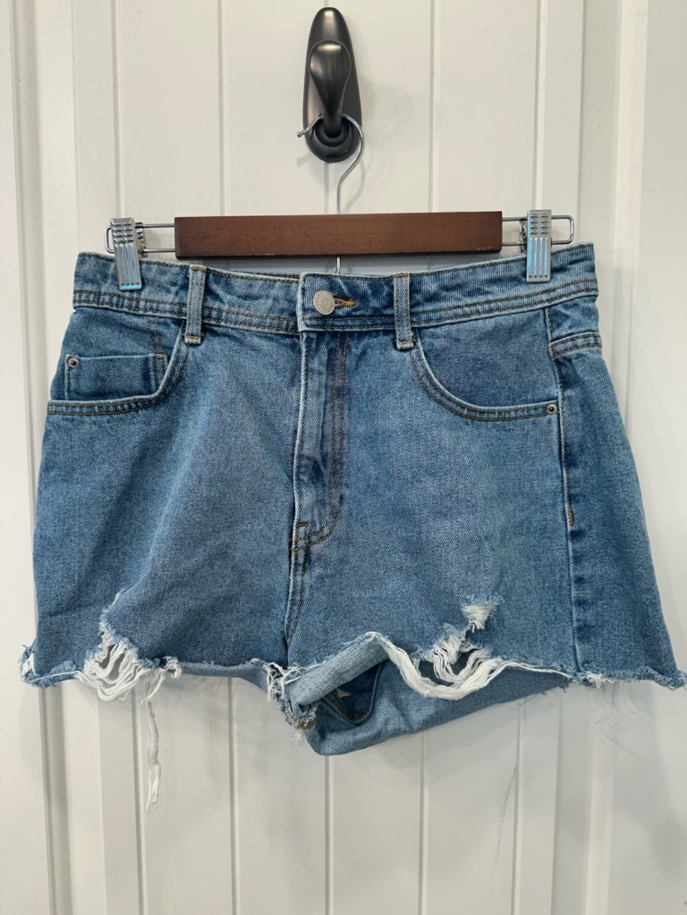 Noisy May Distressed Cut Off Denim Shorts Medium | Edgy Boho Grunge